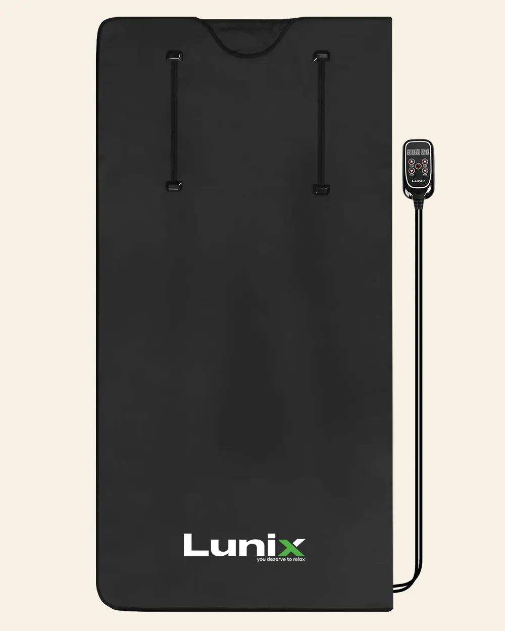 LX17 Infrared Sauna Blanket - Portable Far Infrared Blanket for Detox, Stress Relief & Relaxation, Adjustable Heat 77-176°F, with Pillow & Gel Pack, Jet Black