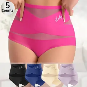 High-Waist Slight Shaping Panties for Women - Seamless Silk Mesh Control Briefs Slight Shaping Tummy Slimming & Butt Lifting Underwear Breathable Everyday - Womenswear Fashion Fabric Corset SpringStatements