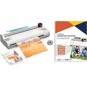 11X17 Thermal&Cold Laminator Machine with 320 count 5Mil Laminating Pouches use for Office//Teacher/Classroom,Built-in Paper Trimmer,Couner Rounder.