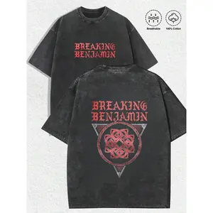Washed T-shirt Breaking Benjamin T-Shirt - Rock Music Shirt - Double-Sided Print - Phobia Album - Breaking Benjamin Merch - Unisex Rocker Clothing