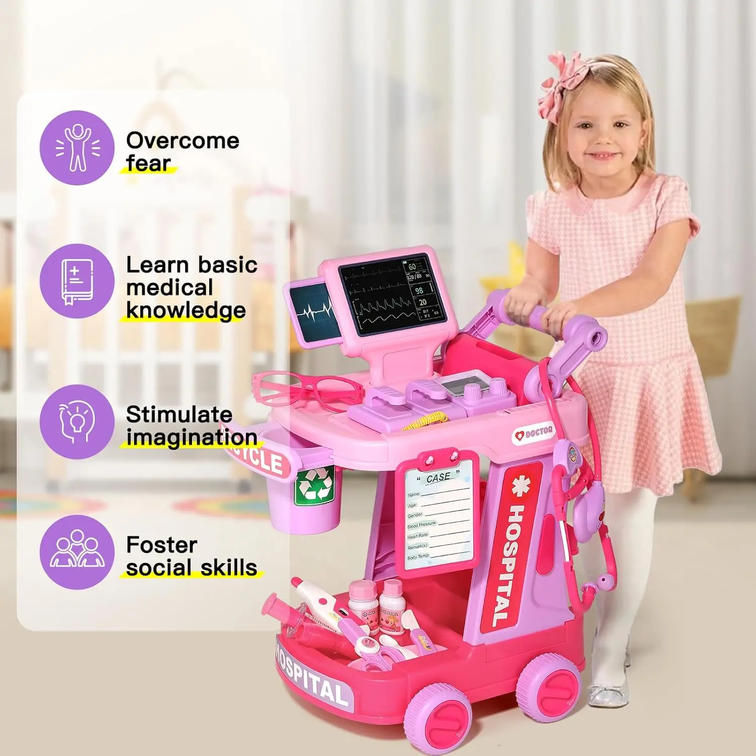 Doctor Kit for Toddlers Aged 3 4 5, Medical Pretend Play Set for Kids ...
