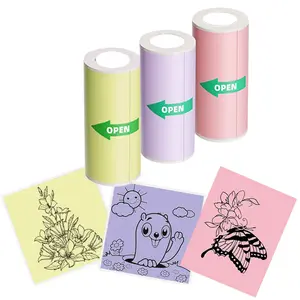 Mini Printer Color Sticker Thermal Paper Labels For Printers, 1 Set Portable Bluetooth-compatible Printer Paper, Office Stationery & Supplies