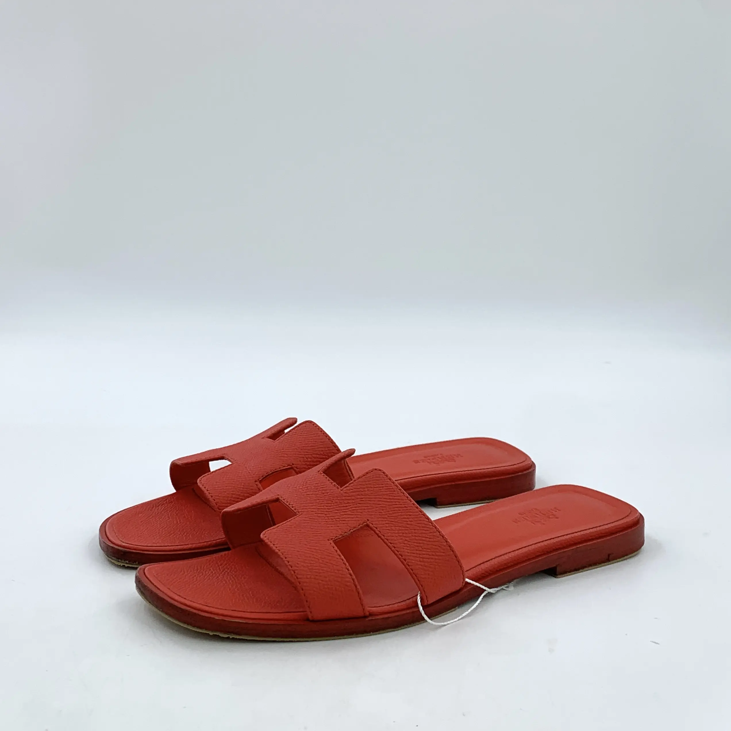 RDLTS- Hermès Oran Red H Slide Sandals Size US 7.5
