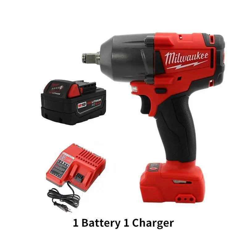 Milwaukee 18V Cordless Electric Wrench 900N.M Torque Brushless Impact Wrench with 12.0Ah Battery for Heavy-Duty Tasks & Long-Lasting Power