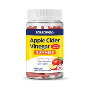 Enzymedica Apple Cider Vinegar Supplement for Women & Men - Apple Cider Vinegar Gummies with Mother, 1000 mcg Vitamin B12 & 710 mg ACV per Serving, Gut Health & Digestive Support, Vegan