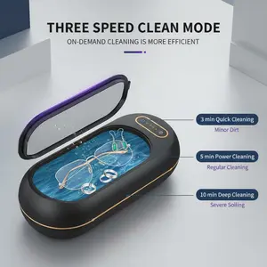 Ultrasonic Glasses Cleaner with UV Light, 3 Cleaning Modes , Perfect for Eyeglasses, Jewelry, Earrings, Rings & Small Accessories clean make up tools，clean ya brushes,anniversary gift