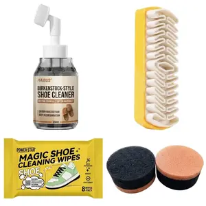 Ultimate Shoe Cleaner Kit W/Built-in Brush! Free Gift $20 Value: Shoe Wipes+Leather Shoe Brush+Cleaning SpongeAll-in-1 Sneaker Stain Remover, Safe for Leather/Canvas/Mesh, 7-Day Free Trial! ShoeCleaner SneakerCare CleaningHacks