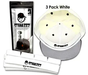3 Pack White Reusable Hat Liner – Sweat & Odor Protector | BUY 3 and SAVE! Adjustable Sun Cap Sun Visor Cap