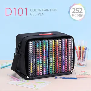 234 Colors Painting Gel Pen Set,Professional Color System,252Pack Hand-Held Backpack,0.6mmNeedle Tip,Rich Color Large Capacity Ink Pens,Art Supplies For Diary,Card,DIY,Coloring, Doodling, Scrapbooking Supplies Stackable colors, Art School Supplies