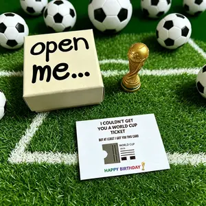 2026 FIFA World Cup Mini Hercules Trophy Gift Box with Birthday Card, Football Fan Collectible,Portable Soccer Fan Souvenir Keepsake, Creative Desk Decoration for Football Fans，Perfect Birthday Gift for Soccer Enthusiasts & Collectors
