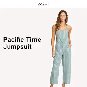 BILLABONG Women's Pacific Time Jumpsuit, Relaxed Fit Adjustable Strap Front Pocket Jumpsuit ,100% cotton, Casual One Piece Beach Vacation Outfit