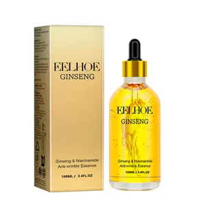 Ginseng Anti-Wrinkle Serum with Niacinamide, Face Firming Essence for Deep Wrinkles, Fine Lines & Crow's Feet, Pore Shrinking & Hydrating Collagen Booster Skin Care, 100ml