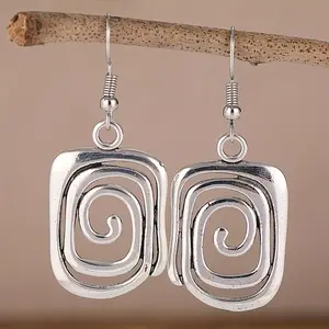 Elegant Vintage Swirl Dangle Earrings - 1 Pair, Hypoallergenic, Nickel-Free, and Durable - Statement Jewelry for Parties, Special Occasions, and Everyday Glam
