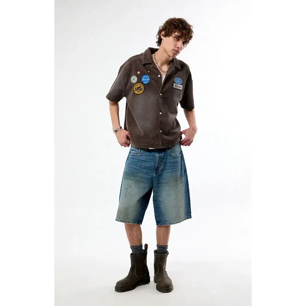 FORD Men's Dirty Wash Baggy Jean Shorts