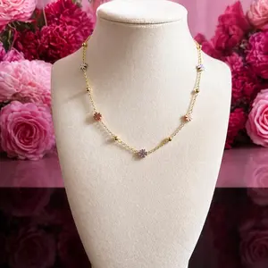 BS Jewelry flower Beaded necklace
