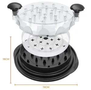 Chicken Breast Shredder Tool with Visible Lid Suitable For Single-Serving, Anti-Slip Strip, Ergonomic Handle, Efficient Shredding for Pork, Beef, Chicken, Kitchen Gadgets, Dishwasher Washable, Black Multi-purpose Clamp Ergonomic Chicken Shredder Tool