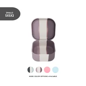 The Dearest Grey Leakproof Silicone Smalls Bento Box - Snack & Meal Prep Container