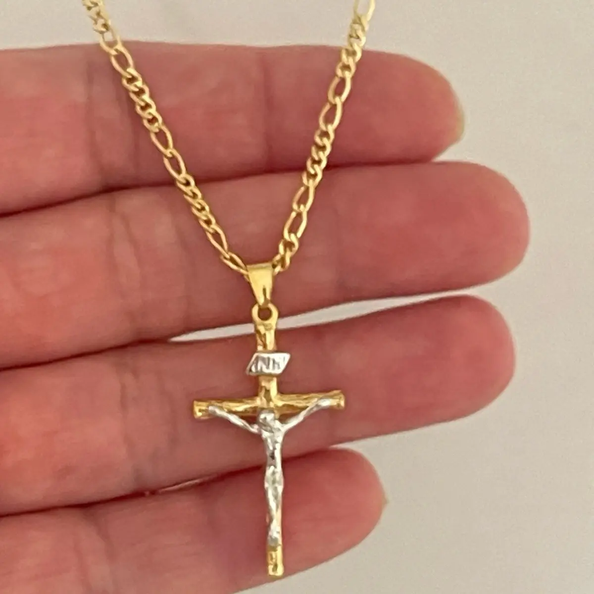 14k Gold Plated Crucifix Necklace