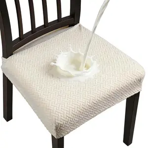 Waterproof Stretch Dining Chair Covers 2/4 Pcs, Soft Jacquard Woven Chair Slipcovers, Removable Washable Protector Cover for Home Kitchen Living Room Hotel Decor