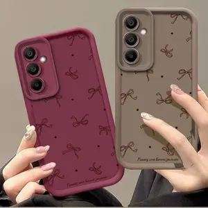 Fashion Polka Dot Bowknot Sky Ladder Design Phone Case for iPhone 17PM 16 15 14 13 12  Samsung Galaxy A56/A26/A16/A36/A55/A54/A52/A52s/A06/A14 4G/A15 5G - Shockproof Soft Gel Women's Protective
