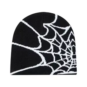 Spider Web Knit Beanie Skull Cap
