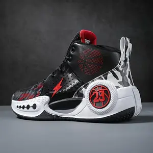 Men'sBasketballShoeswithPatternDesign,ShockAbsorptionandBreathableFunction