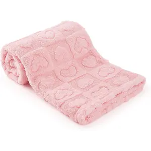 Plush Soft with Heart Checkered  Blanket,Fleece   Blankets for Girls Boys,Warm Lightweight Breathable  Receiving Blankets for   30"x39" (Light Pink, Heart)