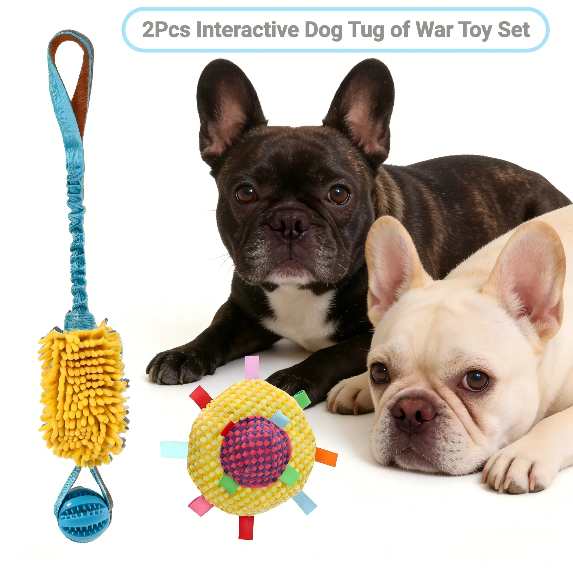 Interactive Dog Rope-Tug Toy Set - Premium Durability Chew Toy for Aggressive Chewers, Textured Surfaces for Teeth Cleaning & Gum Massage, Boosts Bonding & Reduces Boredom
