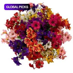 24-Bundle Handmade Lifelike Look Mixed Colors PE Eco-Friendly Artificial Flowers Set, Adjustable Height Hanging Decor, Outdoor Indoor Artificial Faux Plants for Home Garden Decor