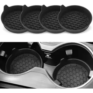 Car Cup Holder Mat Silicone Insert Universal Non-Slip Car Interior Set Men Women 2 Pieces Car Accessories