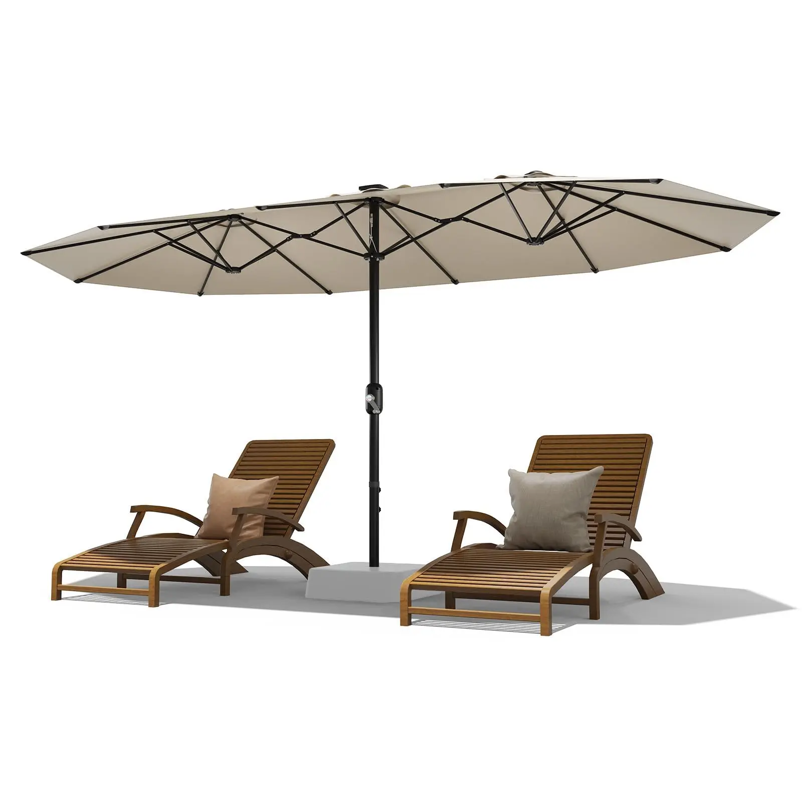 13FT Adjustable Offset Patio Parasol Umbrella - Double-Sided Cantilever Patio Canopy, 360° Rotatable Polyester UV-Blocking Waterproof, Easy-Setup for Backyard, Outdoor Dining
