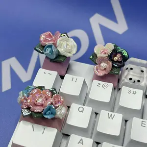 Rose Keycap Glazed Cross Shaft Mechanical Keyboard Flower Keycap