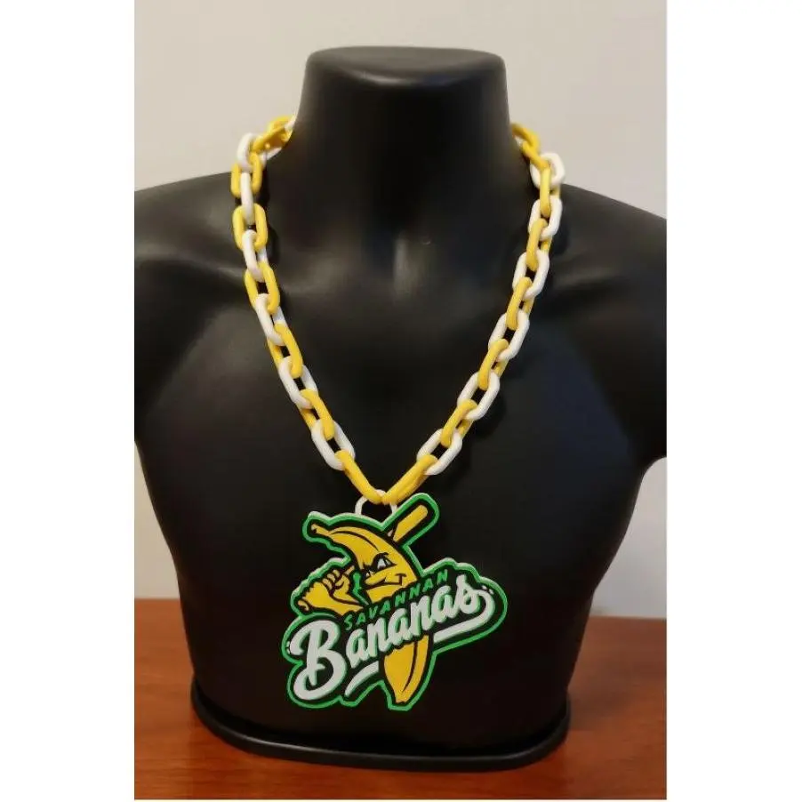 Unisex Savannah Bananas Baseball Fan Bling Plastic Chain & Link Rally Hype Necklace, 32" Pendant, Costume Fashion Jewelry, Choking Hazard Small Parts Warning