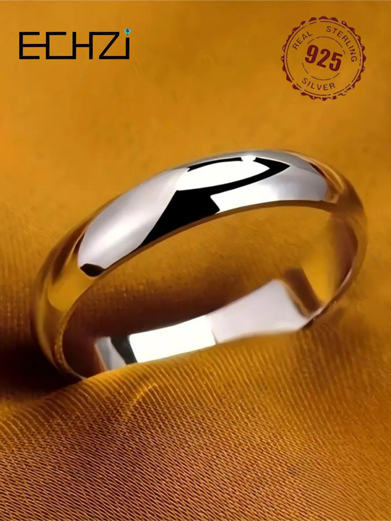 925 Sterling Silver Simple Style Plain Color Ring, Fashion Accessories for Both Men & Women for Party, Trendy All-match & Exquisite Jewelry for Engage