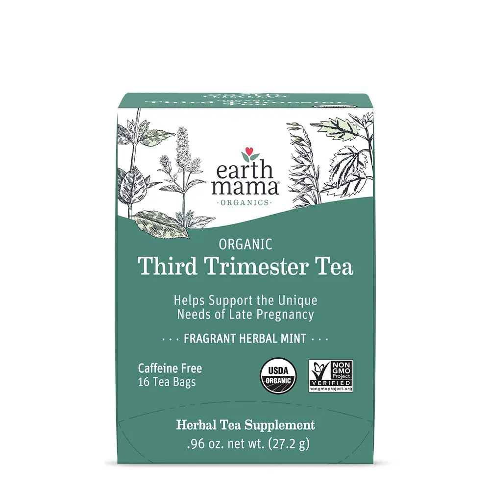 Earth Mama Organic Third Trimester Tea – USDA Organic Herbal Tea for Late Pregnancy – Caffeine-Free – 16 Tea Bags