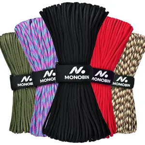 100FT 4mm 7 Strand Paracord Rope for Making Paracord Projects, Parachute Cord for Lanyard, Survival Bracelets, Clothsline, Hiking
