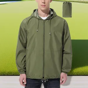 Men's Waterproof Rain Jacket: Lightweight Packable Windbreaker with Hood for Running, Hiking, Cycling & Travel