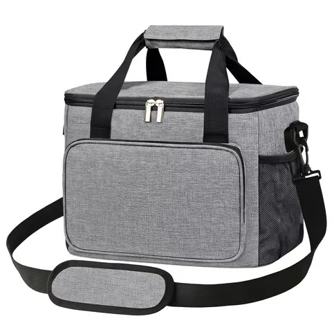 LMMAKE 1PC 15L Insulated Cooler Bag for 24 Can Reusable Thermal Organizer with Adjustable Shoulder Strap Waterproof Leakproof for Office Picnic Hiking Beach