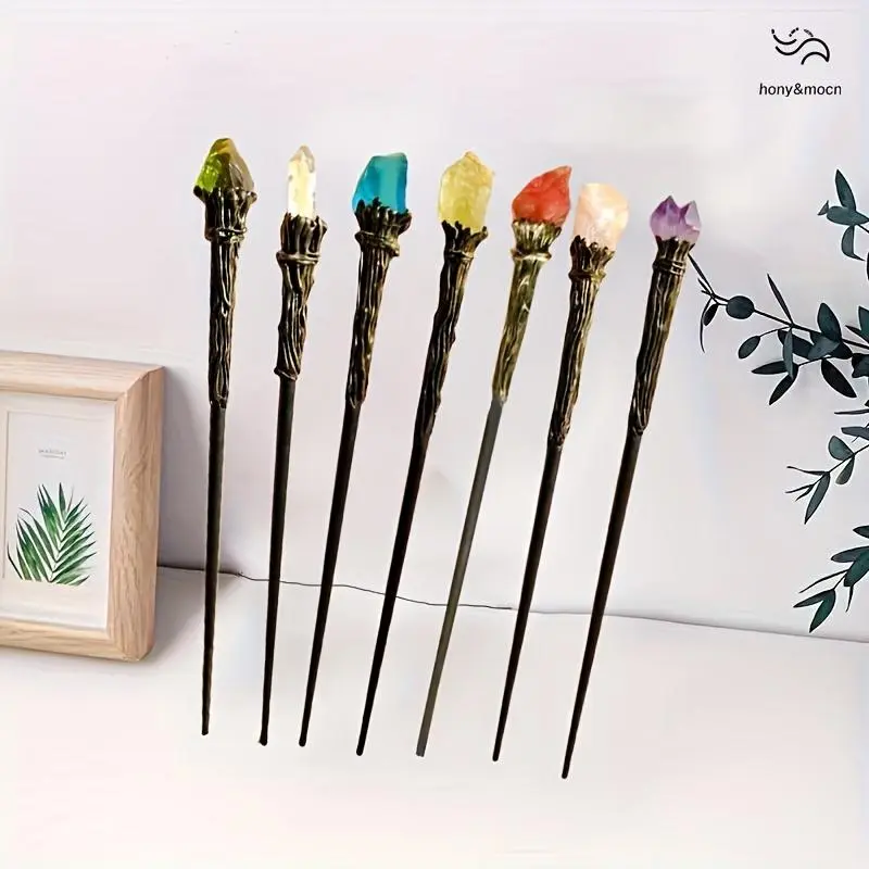 1 crystal magic wand The staff Magic wand, suitable for magic enthusiasts, props for role-playing and party performances, Christmas decoration gifts, home decoration and clothing accessories, craft supplies Halloween Magical