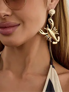 14k Lobster Dangle Earrings, Drop Earrings, Fun Animal Design Women's Jewelry, Exaggerated Style Ear Accessories, Trendy Fashion Statement
