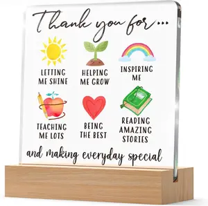 Appreciation Gifts for Teacher Wome, Thank You for Helping Me Grow Teacher Thank You Gifts for Birthday Home Office Decor, End of Term Gifts, Retirement Gifts for Teachers