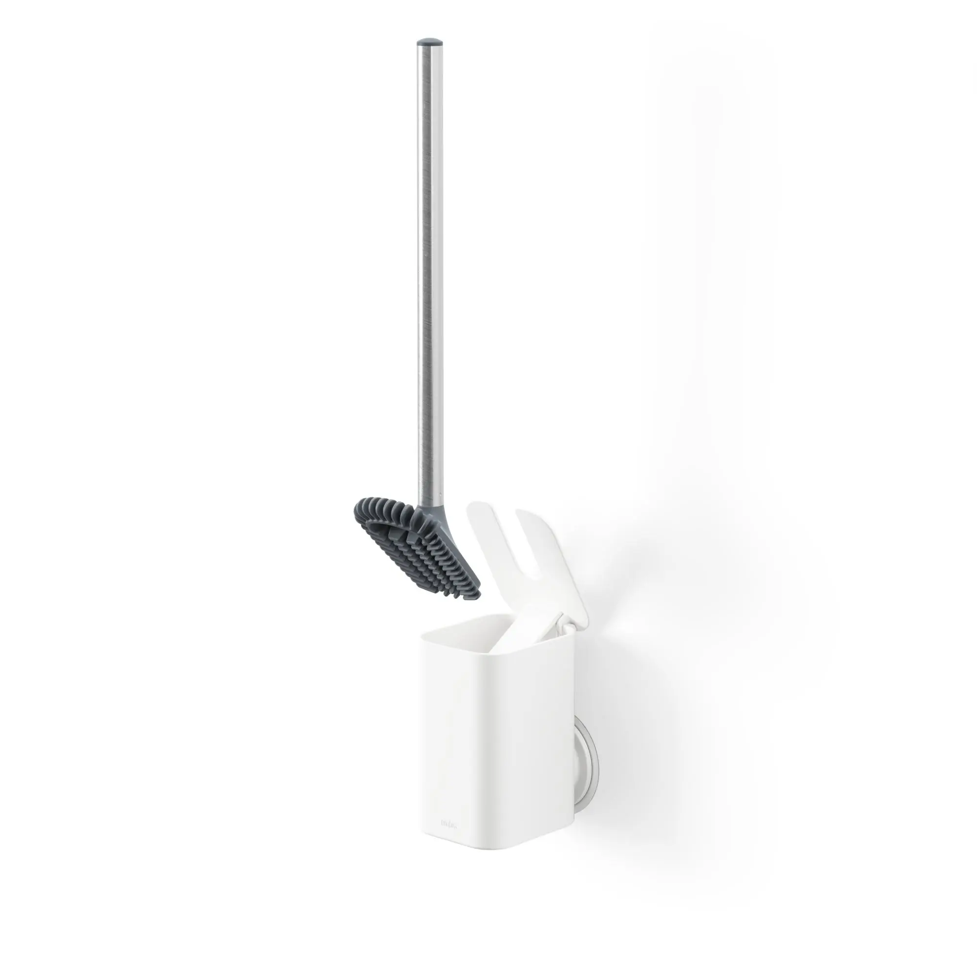 Umbra Flex Adhesive Toilet Brush Set - Plastic, Durable, Waterproof Bathroom Supplies for Effective Bath Space Cleaning