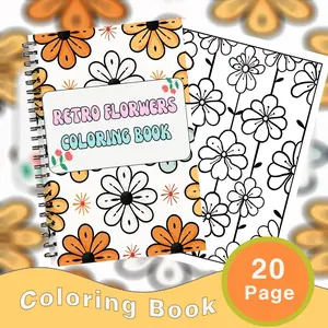 Adult Coloring Book Vintage Floral Design, Relax & Meditate, Stress Relief Art Spiral Coloring Book 21x29.7cm, Ideal Gift for Couples Friends Family