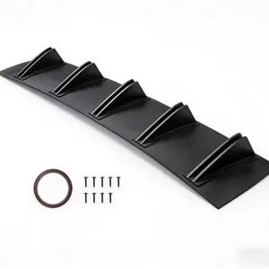 For Nissan Sentra Matte Black Rear Lip Bumper Diffuser Shark Fin Spoiler Wing