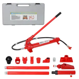 10Ton Porta Power Kit, Portable Hydraulic Jack with Oil Hose, Auto Body Frame Repair Kit with Storage Case for Car Repair, Truck, Farm