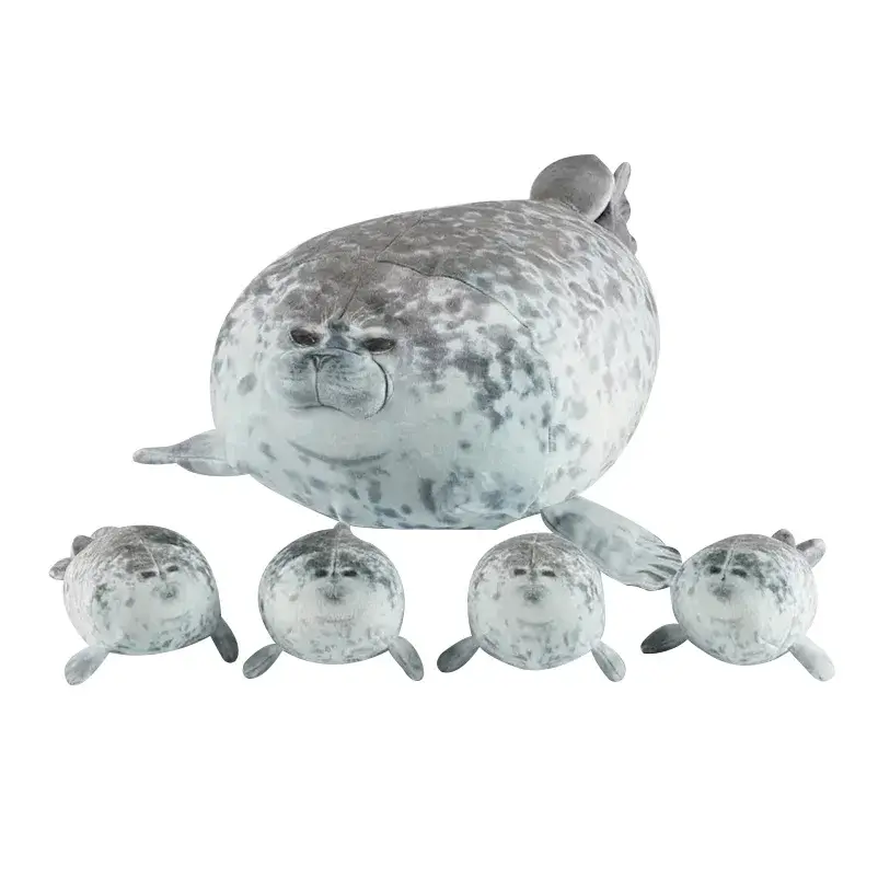40cm Seal Stuffed Animal Plush Set, Large Seal Toy with 4 Mini Seals, Soft Cozy Ocean-Themed Gift