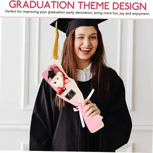 5-Piece Plush Graduation Bear Bouquet, Cute Doll Decorations, Perfect for Grad Party Gifts, Photo Props, Celebration Decor, Ideal for Graduation Ceremonies, Party Gift Packs, Grad Party Supplies