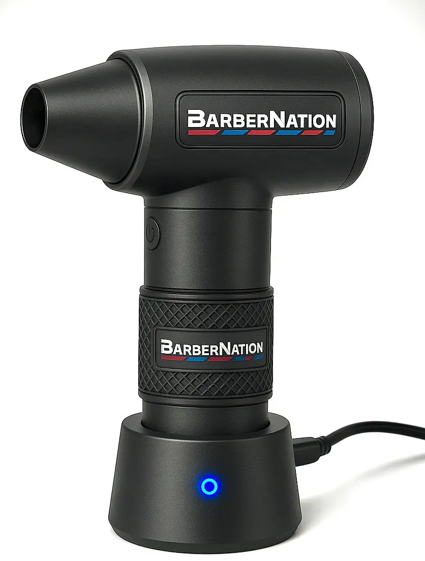 BarberNation TurboJet 3.0 FadeBlaster Cordless Air Duster with Charging Stand for Barbers