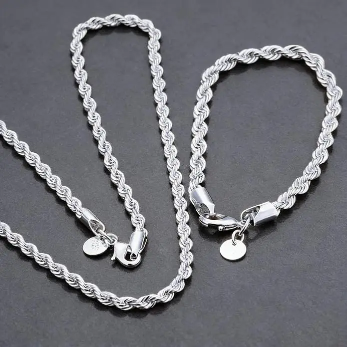 925 Silver Faucet Chain 8/20/24inch Necklace & Bracelet for Men Women, Adjustable Lobster Clasp, Fashion Party Wedding Accessories Elegant Gift for everyday wear