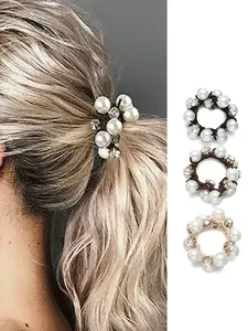 A pearl/rhinestone decorative headband - high elasticity headband, elegant decoration, suitable for daily wear, vacation and dating occasions, and also a surprising exquisite small gift, Hairstyle